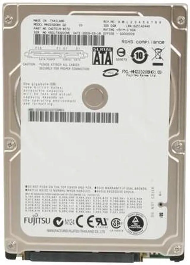Alt view image 5 of 5 - Fujitsu MHZ2320BH-G2 320GB 5400 RPM 8MB Cache SATA 3.0Gb/s 2.5" Internal Notebook Hard Drive Bare Drive