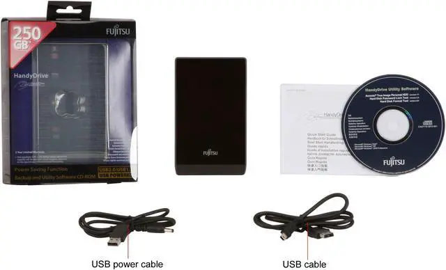 Alt view image 5 of 5 - Fujitsu HandyDrive 250GB USB 2.0 2.5" External Hard Drive MMH2250UB