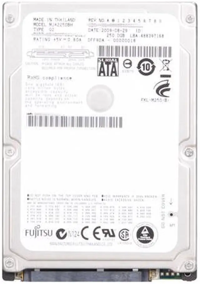 Alt view image 3 of 4 - Fujitsu MJA2250BH 250GB 5400 RPM 8MB Cache SATA 3.0Gb/s 2.5" Notebook Hard Drive Bare Drive