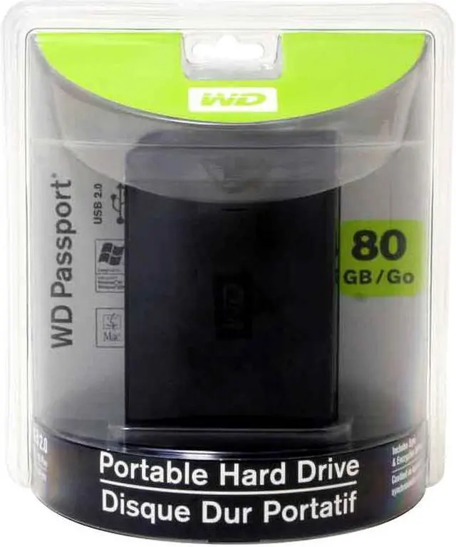 Alt view image 5 of 5 - WD Passport Portable 80GB USB 2.0 2.5" External Hard Drive WDXMS800TN