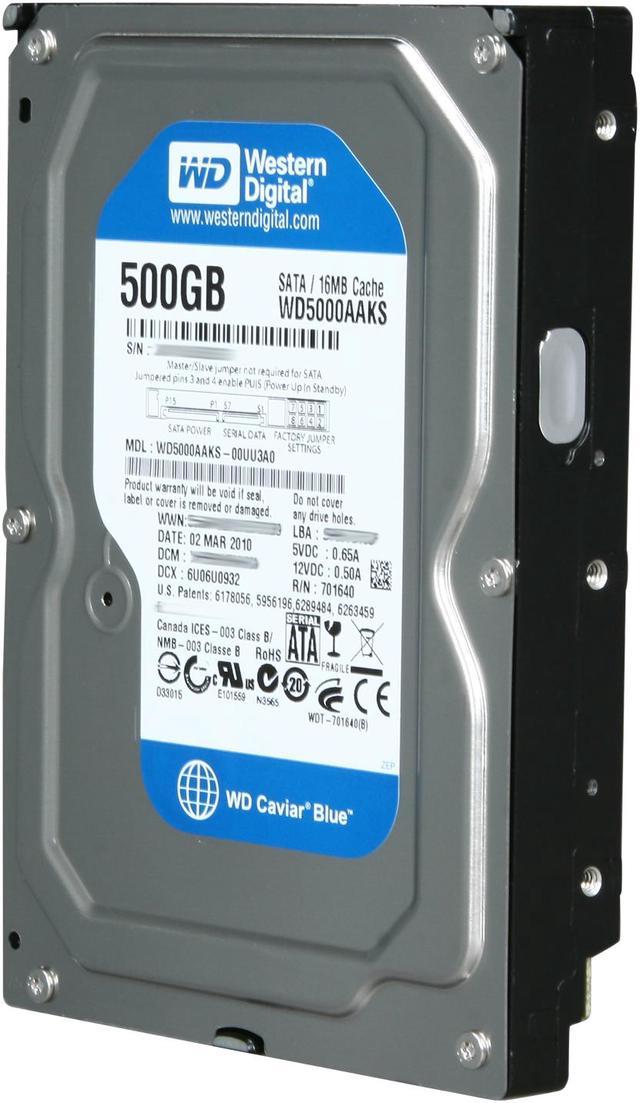 Western Digital Blue WD5000AAKS 500GB 7200 RPM 16MB Cache SATA 3.0Gb/s 3.5