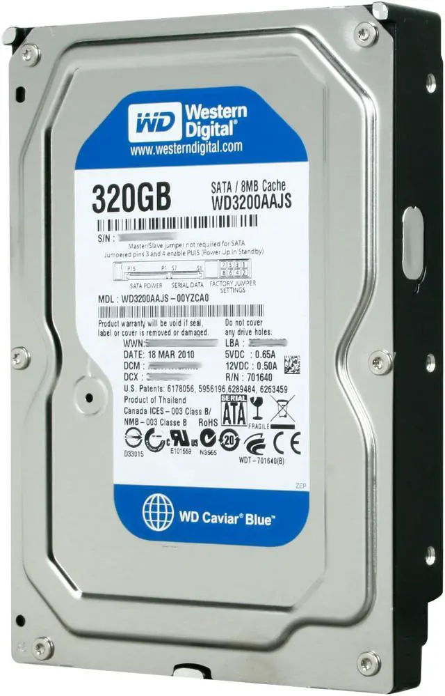 Alt view image 4 of 4 - Western Digital Caviar Blue WD3200AAJS 320GB 7200 RPM 8MB Cache SATA 3.0Gb/s 3.5" Internal Hard Drive Bare Drive