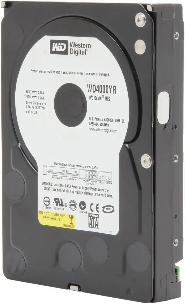 Main image of Western Digital RE2 WD4000YR 400GB 7200 RPM 16MB Cache SATA 1.5Gb/s 3.5" Hard Drive Bare Drive