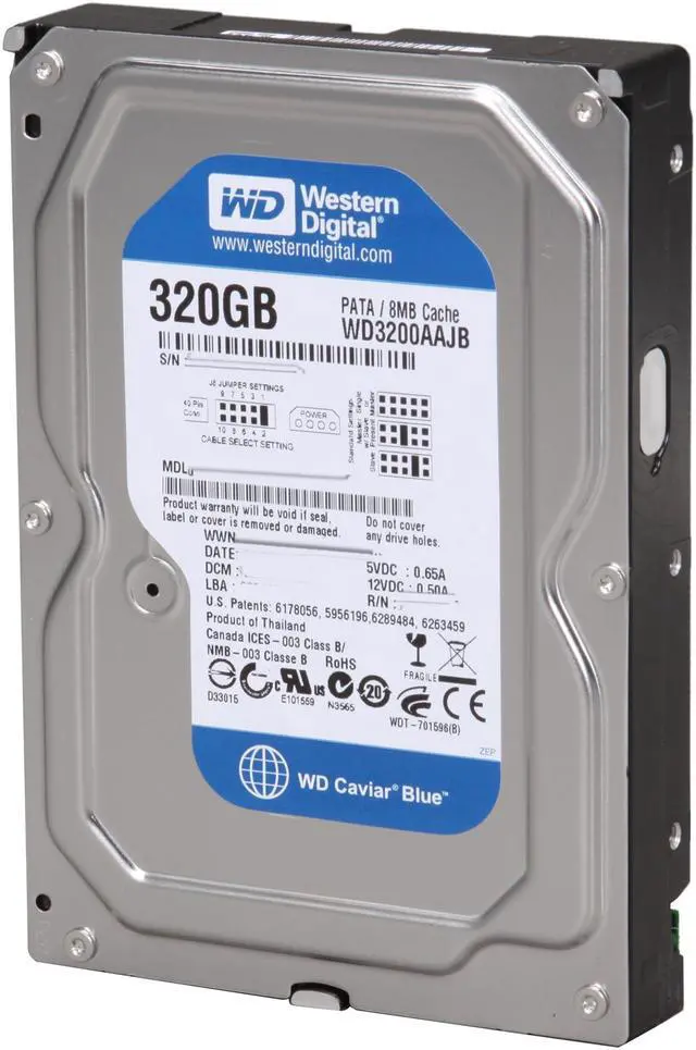 Alt view image 2 of 5 - Western Digital Blue WD3200AAJB 320GB 7200 RPM 8MB Cache IDE Ultra ATA100 / ATA-6 3.5" Internal Hard Drive Bare Drive