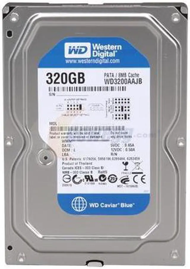 Alt view image 2 of 4 - Western Digital Blue WD3200AAJB 320GB 7200 RPM 8MB Cache IDE Ultra ATA100 / ATA-6 3.5" Internal Hard Drive Bare Drive