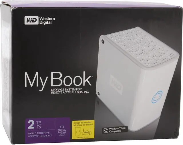 Alt view image 7 of 7 - Western Digital My Book World Edition II WDG2NC20000N 2TB Network Storage System with Remote Access