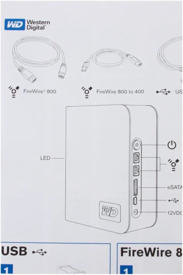 Alt view image 6 of 7 - WD My Book Studio 500GB 3.5" USB 2.0 / Firewire400 / Firewire800 / eSATA External Hard Drive Model WDH1Q5000N