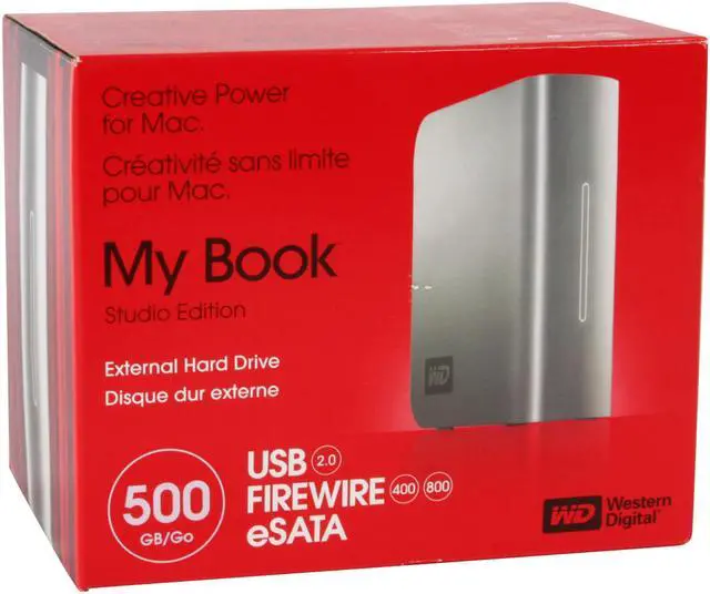 Alt view image 7 of 7 - WD My Book Studio 500GB 3.5" USB 2.0 / Firewire400 / Firewire800 / eSATA External Hard Drive Model WDH1Q5000N