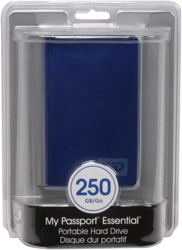 Alt view image 4 of 4 - WD My Passport Essential 250GB USB 2.0 2.5" External Hard Drive WDMEB2500TN Intense Blue