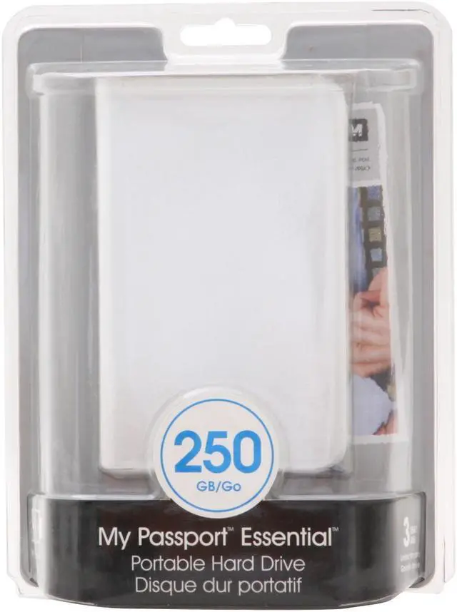 Alt view image 2 of 2 - WD My Passport Essential 250GB USB 2.0 2.5" External Hard Drive WDMEW2500TN Arctic White