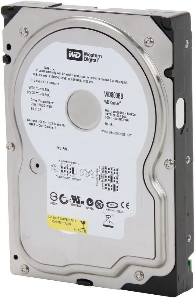 Main image of Western Digital Blue WD800BB 80GB 7200 RPM 2MB Cache IDE Ultra ATA100 / ATA-6 3.5" Hard Drive Bare Drive