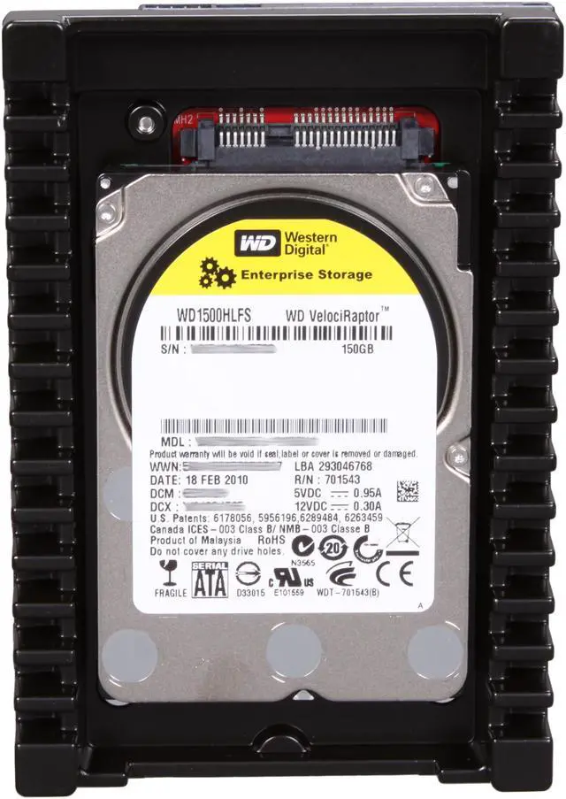 Alt view image 2 of 4 - Western Digital WD VelociRaptor WD1500HLFS 150GB 10000 RPM 16MB Cache SATA 3.0Gb/s 3.5" Internal Hard Drive Bare Drive