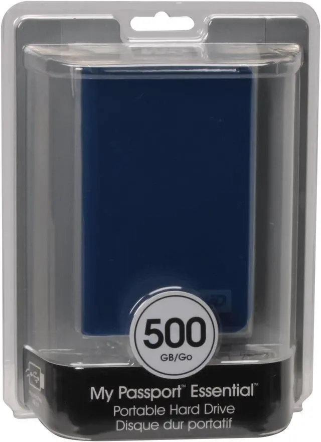 Alt view image 2 of 2 - WD My Passport Essential 500GB USB 2.0 2.5" External Hard Drive WDMEB5000TN Blue