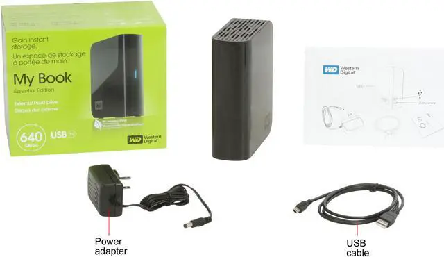 Alt view image 5 of 5 - WD My Book Essential 640GB USB 2.0 3.5" External Hard Drive WDH1U6400N Black