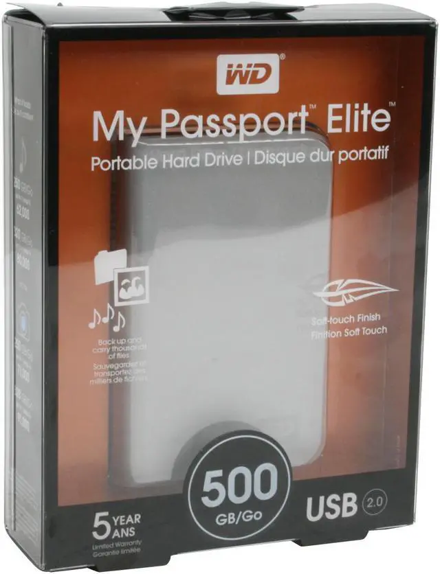 Alt view image 8 of 8 - WD My Passport Elite 500GB USB 2.0 2.5" External Hard Drive WDML5000TN