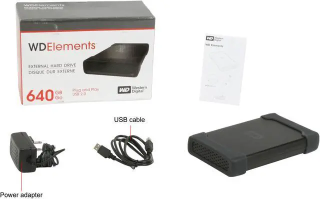 Alt view image 7 of 7 - WD Elements Desktop 640GB USB 2.0 3.5" External Hard Drive WDE1UBK6400N Black