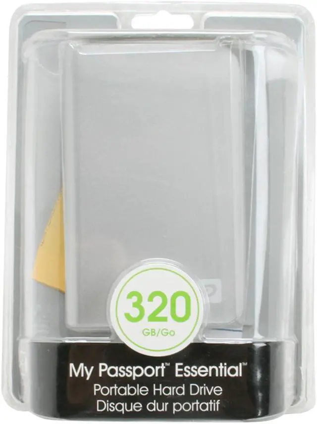 Alt view image 2 of 2 - WD My Passport Essential 320GB USB 2.0 2.5" External Hard Drive WDMES3200TN Silver