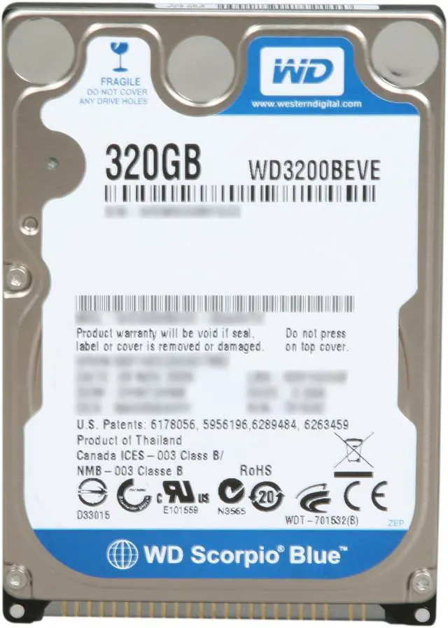 Alt view image 2 of 5 - Western Digital Scorpio Blue WD3200BEVE 320GB 5400 RPM PATA 2.5" Internal Notebook Hard Drive Bare Drive