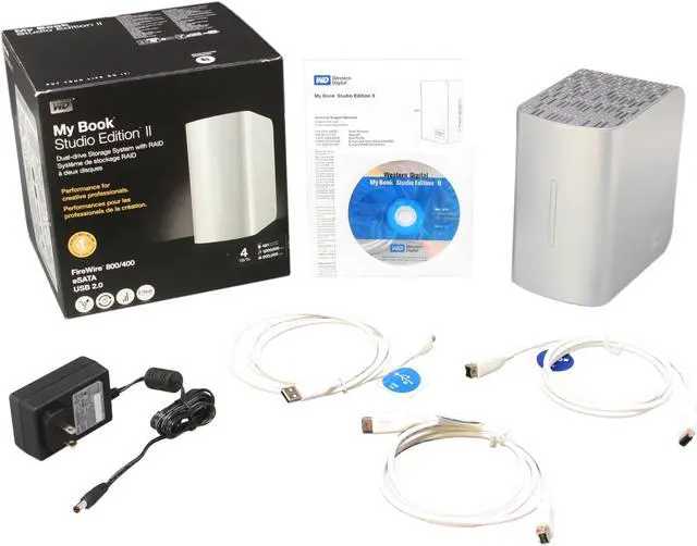 Alt view image 5 of 5 - Western Digital My Book Studio II 4TB Dual-Drive External Storage System with RAID