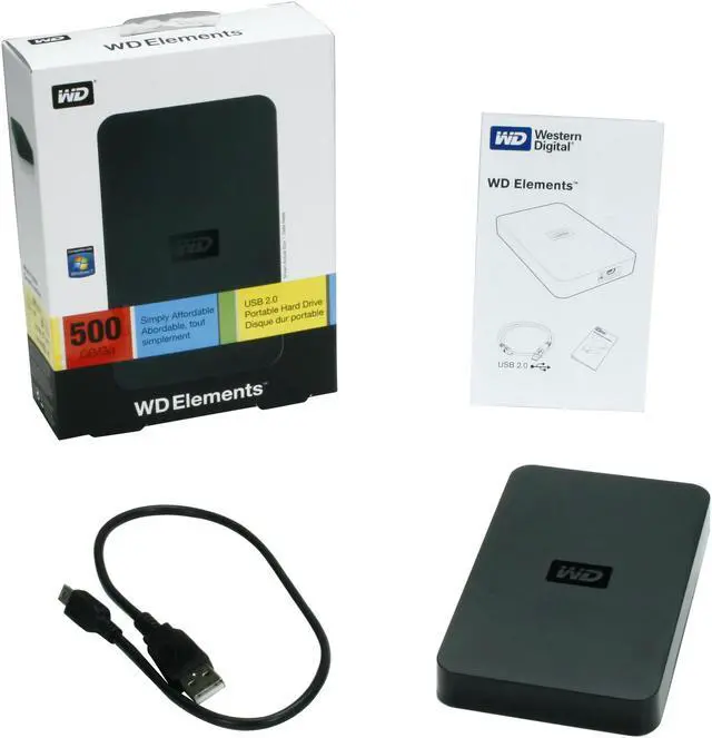 Alt view image 5 of 5 - WD Elements 500GB USB 2.0 2.5" Portable Hard Drive WDBAAR5000ABK-NESN Midnight Black