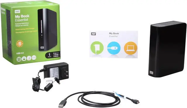 Alt view image 5 of 5 - WD My Book Essential 1TB USB 2.0 3.5" External Hard Drive WDBAAF0010HBK-NESN