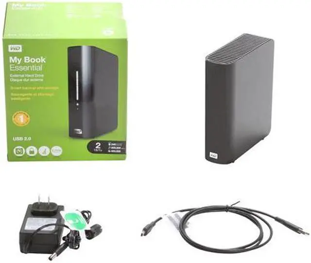 Alt view image 7 of 7 - WD My Book Essential 2TB USB 2.0 3.5" External Hard Drive WDBAAF0020HBK-NESN