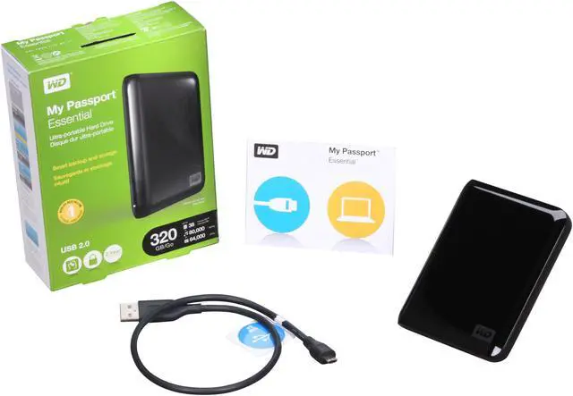 Alt view image 4 of 4 - WD My Passport Essential 320GB USB 2.0 2.5" Portable Hard Drive WDBAAA3200ABK-NESN Black