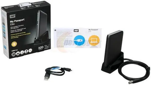 Alt view image 4 of 4 - WD My Passport Elite 320GB USB 2.0 2.5" Portable External Hard Drive WDBAAC3200ACH-NESN Charcoal