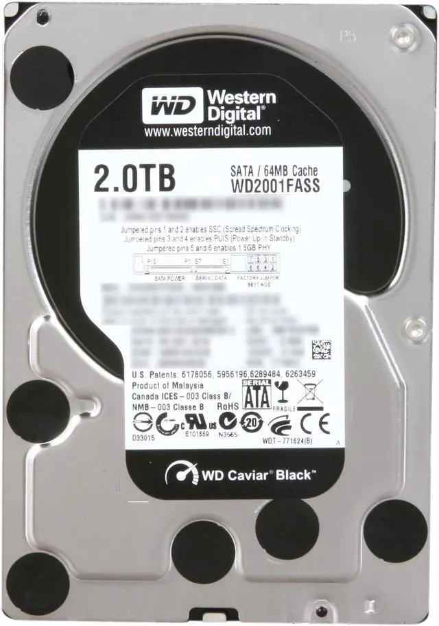 Alt view image 2 of 4 - Western Digital Black WD2001FASS 2TB 7200 RPM 64MB Cache SATA 3.0Gb/s 3.5" Internal Hard Drive Bare Drive