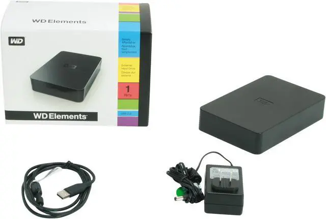 Alt view image 5 of 5 - Western Digital Elements 1TB Desktop External Hard Drive