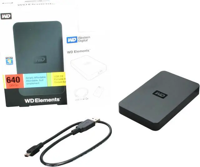 Alt view image 5 of 5 - WD Elements 640GB USB 2.0 2.5" Portable External Hard Drive WDBAAR6400ABK-NESN Midnight Black
