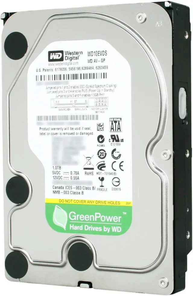 Alt view image 2 of 5 - Western Digital AV-GP WD10EVDS 1TB 7200 RPM 32MB Cache SATA 3.0Gb/s 3.5" Internal AV Hard Drive Bare Drive