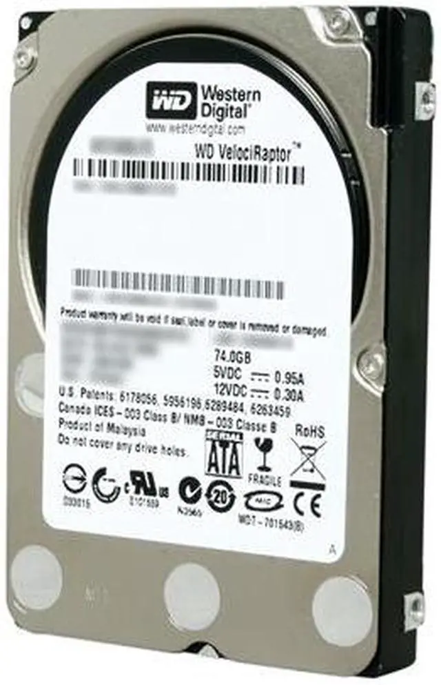 Main image of Western Digital WD VelociRaptor WD740BLFS 74GB 10000 RPM 16MB Cache SATA 3.0Gb/s 2.5" Internal Enterprise Hard Drive Bare Drive