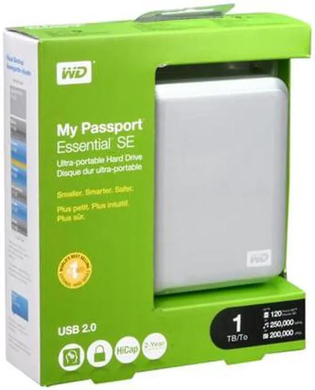 Alt view image 6 of 6 - WD 1TB My Passport Essential SE Portable External Hard Drive USB 2.0 Model WDBABM0010BSL-NESN Silver