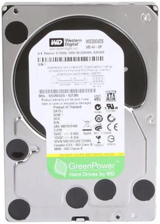 Alt view image 8 of 10 - Western Digital AV-GP WD20EVDS-20PK 2TB 32MB Cache SATA 3.0Gb/s 3.5" Internal AV Hard Drive - 20 Pack Bare Drive