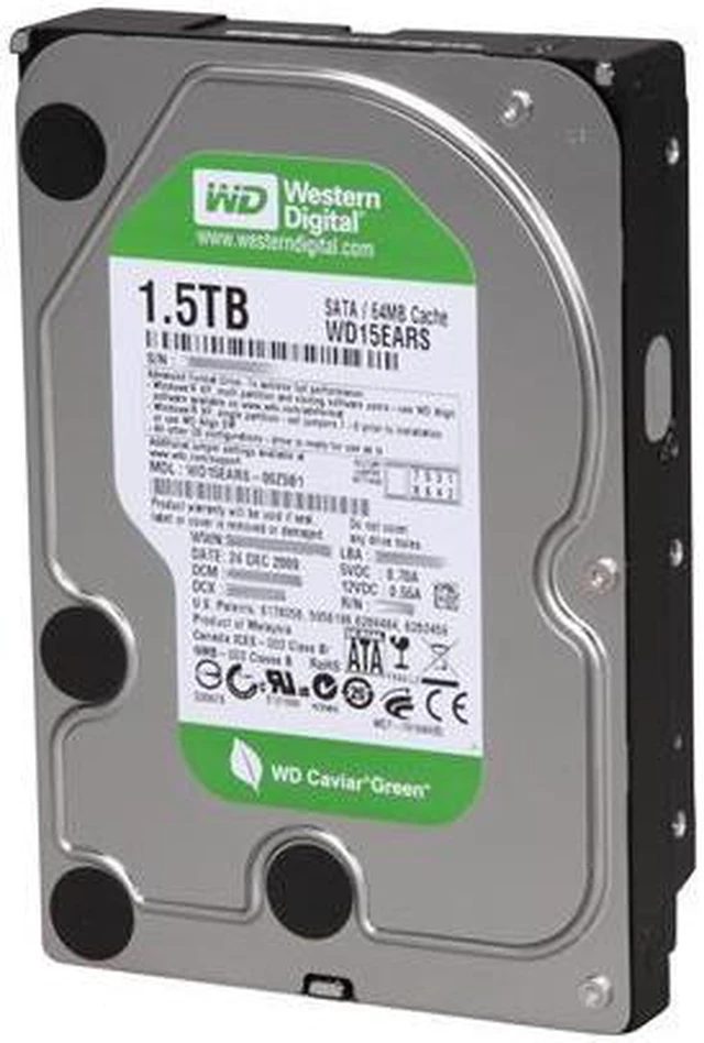 Wd15 Back Label Western Digital WD Green WD15EARS-20PK 1.5TB 64MB Cache SATA 3.0Gb/s 3. ...