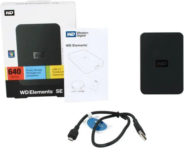 Alt view image 5 of 5 - WD Elements SE 640GB USB 2.0 2.5" Portable External Hard Drive WDBABV6400ABK-NESN Black