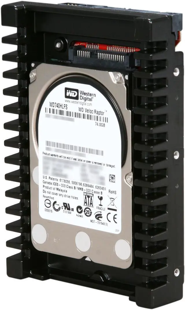 Main image of Western Digital WD VelociRaptor WD740HLFS 74GB 10000 RPM 16MB Cache SATA 3.0Gb/s 3.5" Internal Hard Drive Bare Drive