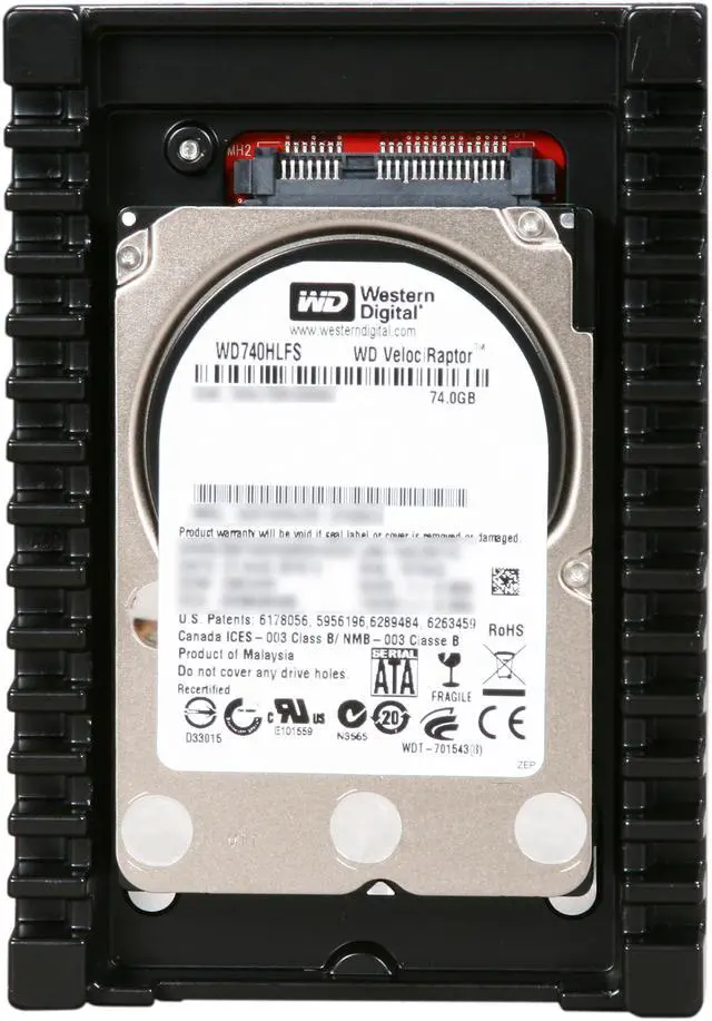 Alt view image 2 of 4 - Western Digital WD VelociRaptor WD740HLFS 74GB 10000 RPM 16MB Cache SATA 3.0Gb/s 3.5" Internal Hard Drive Bare Drive