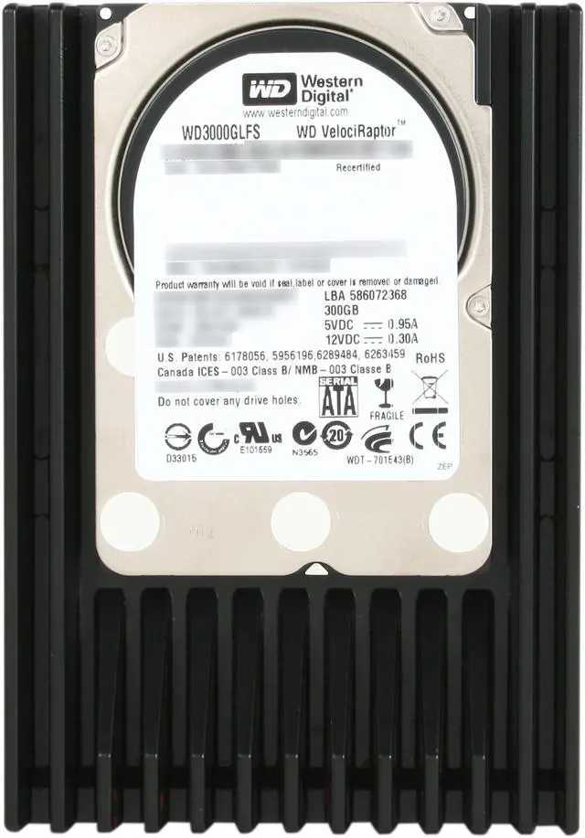 Alt view image 2 of 4 - Western Digital 3.5" VelociRaptor 300GB 10000rpm SATA HDD 3Gbs 16MB Cache 7 pin Internal Hard Drive for PC, WD3000GLFS