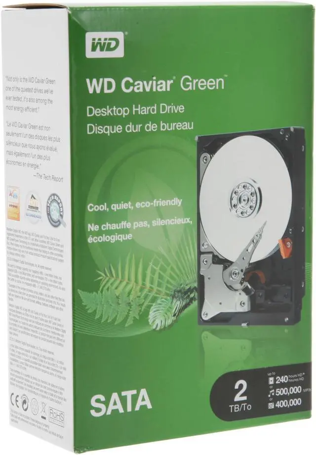 Main image of WD WD Green WDBAAY0020HNC-NRSN 2TB 64MB Cache SATA 6.0Gb/s 3.5" Internal Hard Drive Retail kit