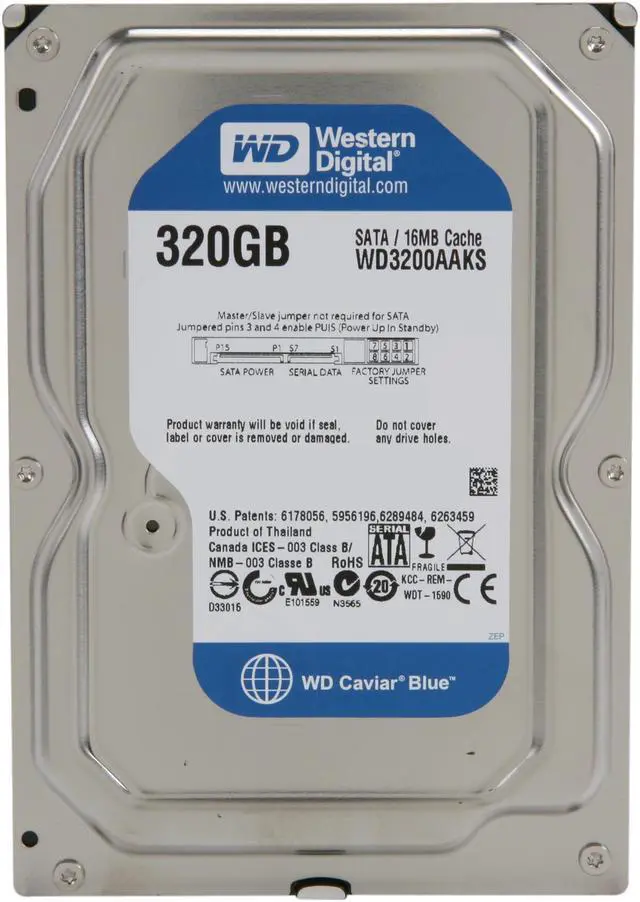 Alt view image 3 of 6 - WD WD Blue WDBAAX3200ENC-NRSN 320GB 7200 RPM 16MB Cache SATA 3.0Gb/s 3.5" Internal Hard Drive -Retail kit