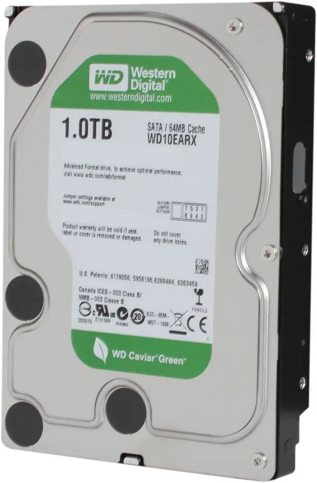Alt view image 2 of 6 - Western Digital WD Green WDBAAY0010HNC-NRSN 1TB 32MB Cache SATA 3.0Gb/s 3.5" Internal Hard Drive Bare Drive