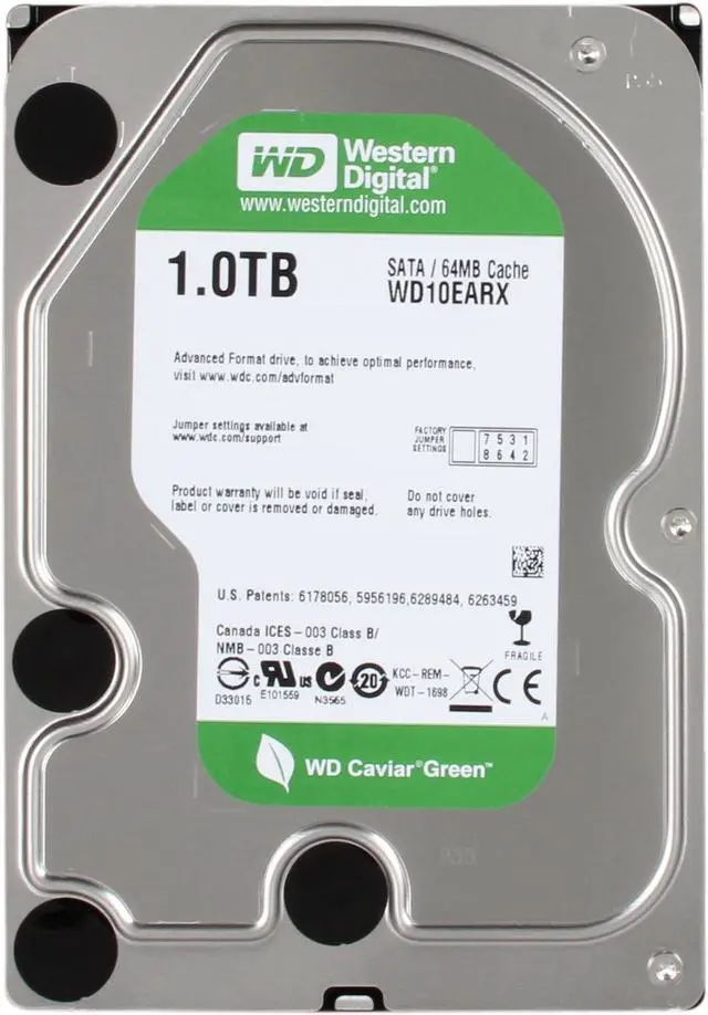 Alt view image 3 of 6 - Western Digital WD Green WDBAAY0010HNC-NRSN 1TB 32MB Cache SATA 3.0Gb/s 3.5" Internal Hard Drive Bare Drive