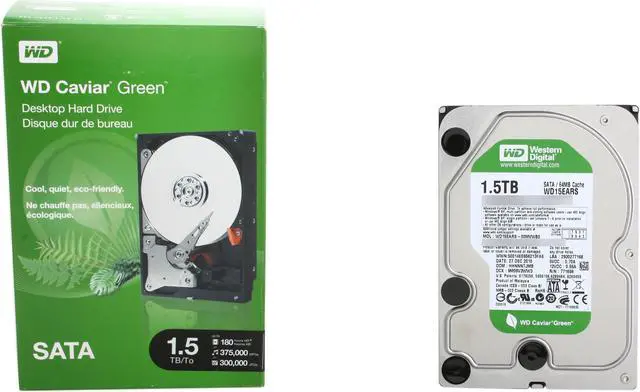 Alt view image 6 of 6 - WD WD Green WDBAAY0015HNC-NRSN 1.5TB 32MB Cache SATA 3.0Gb/s 3.5" Internal Hard Drive -Retail kit
