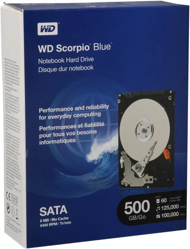 Main image of WD Scorpio Blue WDBABC5000ANC-NRSN 500GB 5400 RPM 8MB Cache 2.5" SATA 3.0Gb/s Internal Notebook Hard Drive -Retail kit