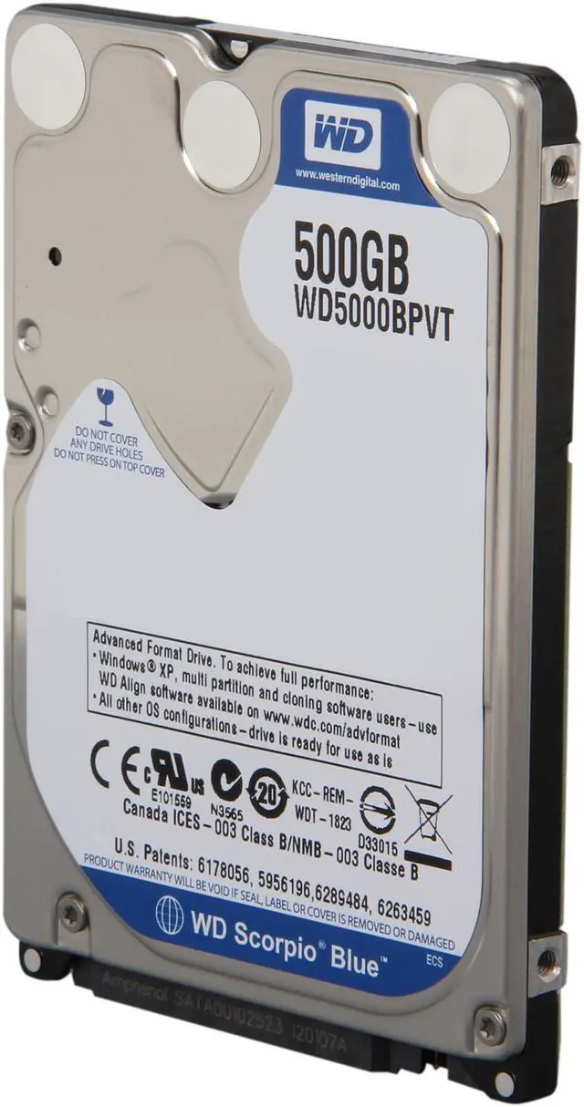 Alt view image 2 of 5 - WD Scorpio Blue WDBABC5000ANC-NRSN 500GB 5400 RPM 8MB Cache 2.5" SATA 3.0Gb/s Internal Notebook Hard Drive -Retail kit