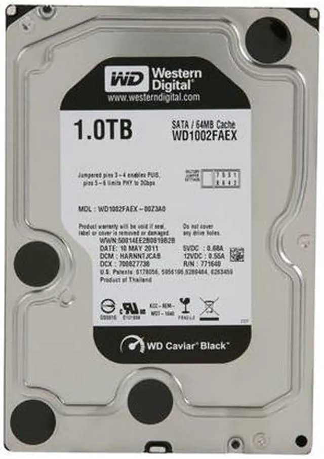 Alt view image 3 of 5 - WD WD Black WDBAAZ0010HNC-NRSN 1TB 7200 RPM 32MB Cache SATA 3.0Gb/s 3.5" Internal Hard Drive -Retail kit