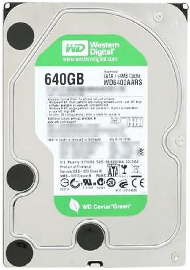 Alt view image 2 of 4 - Western Digital WD Green WD6400AARS-FR 640GB 64MB Cache SATA 3.0Gb/s 3.5" Internal Hard Drive Bare Drive