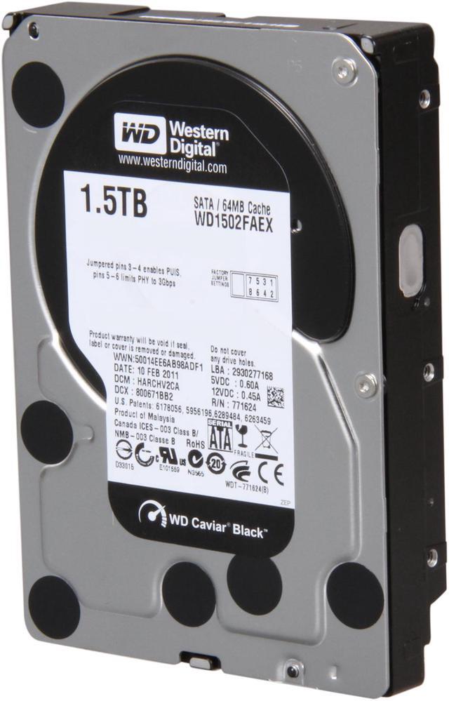 Main image of Western Digital Black WD1502FAEX 1.5TB 7200 RPM 64MB Cache SATA 6.0Gb/s 3.5" Internal Hard Drive Bare Drive